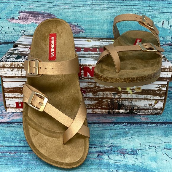 UNIONBAY Women's Melody Flat Sandal Rose Gold SZ 6 - Picture 1 of 9